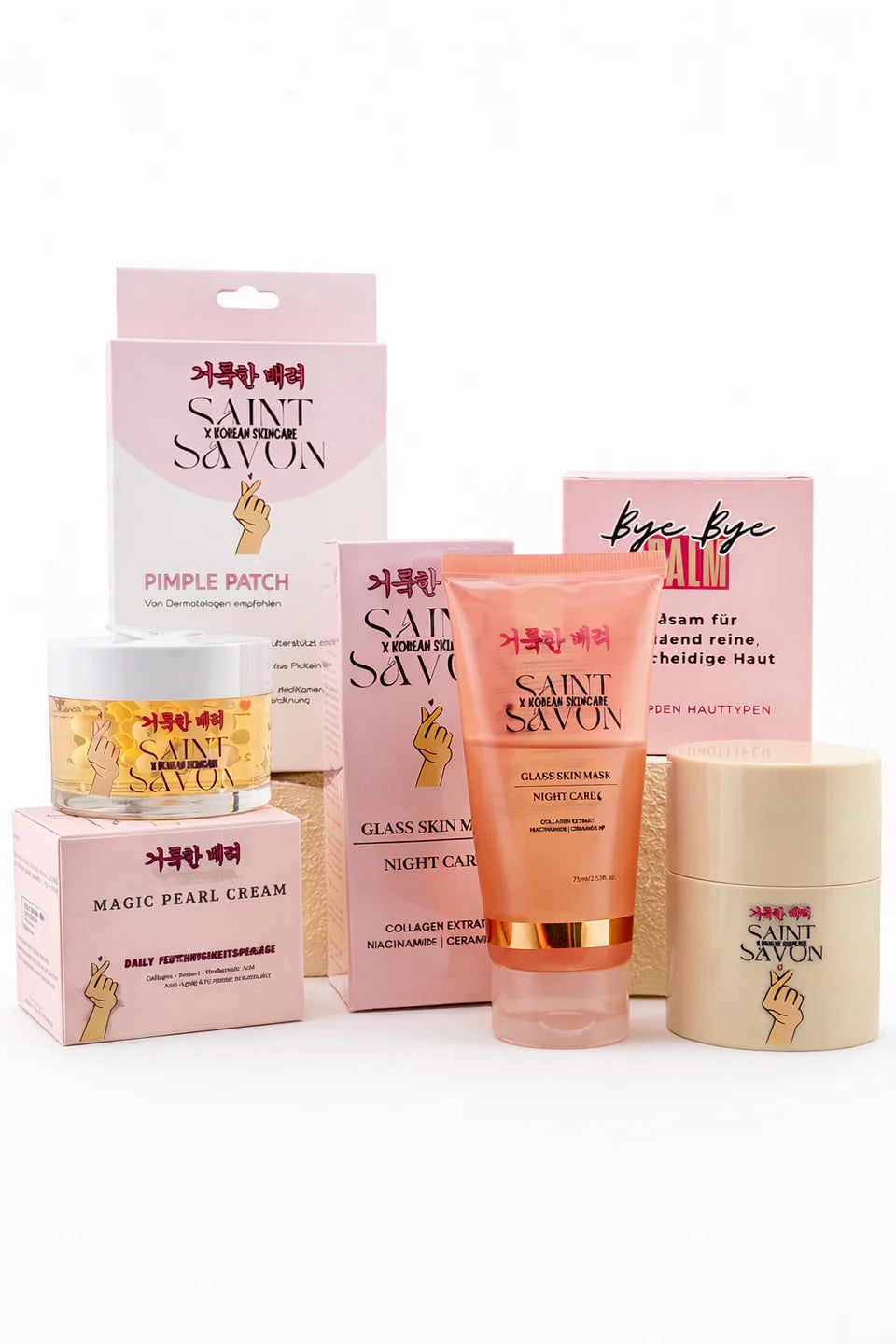 Saint Savon Korean Skincare Gift Set | Glass Skin Night Care Kit | Hydrating & Brightening Facial Care