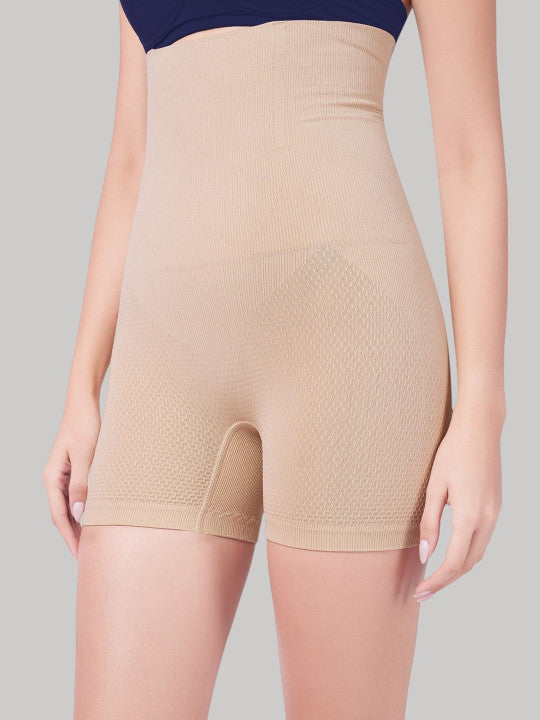 Women's High Waist Seamless Tummy Tucker Shapewear Shorts | Slimming Body Shaper | Waist & Hip Control Panty | Skin Color
