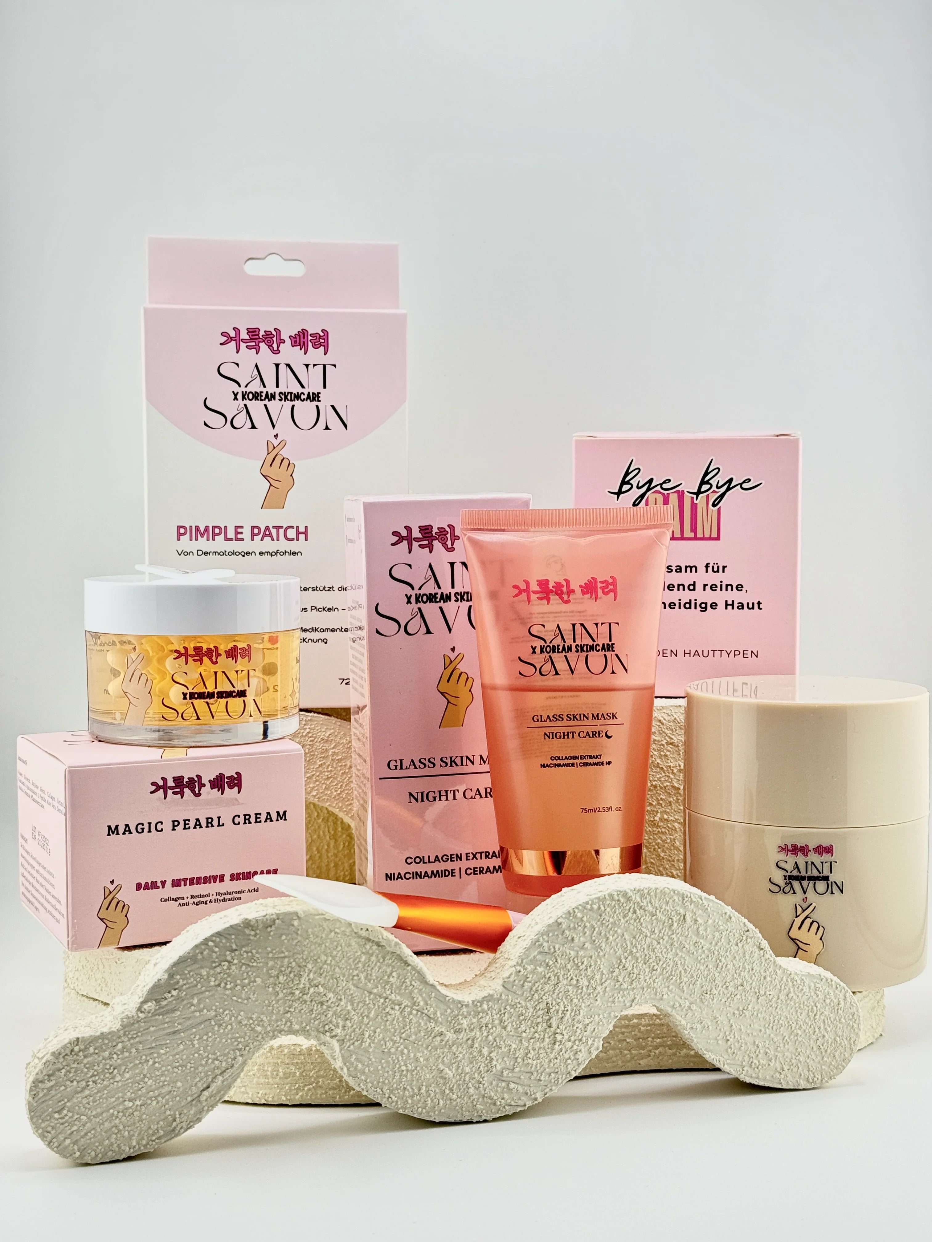 Saint Savon Korean Skincare Gift Set | Glass Skin Night Care Kit | Hydrating & Brightening Facial Care