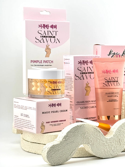 Saint Savon Korean Skincare Gift Set | Glass Skin Night Care Kit | Hydrating & Brightening Facial Care