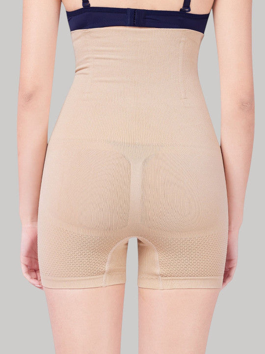 Women's High Waist Seamless Tummy Tucker Shapewear Shorts | Slimming Body Shaper | Waist & Hip Control Panty | Skin Color