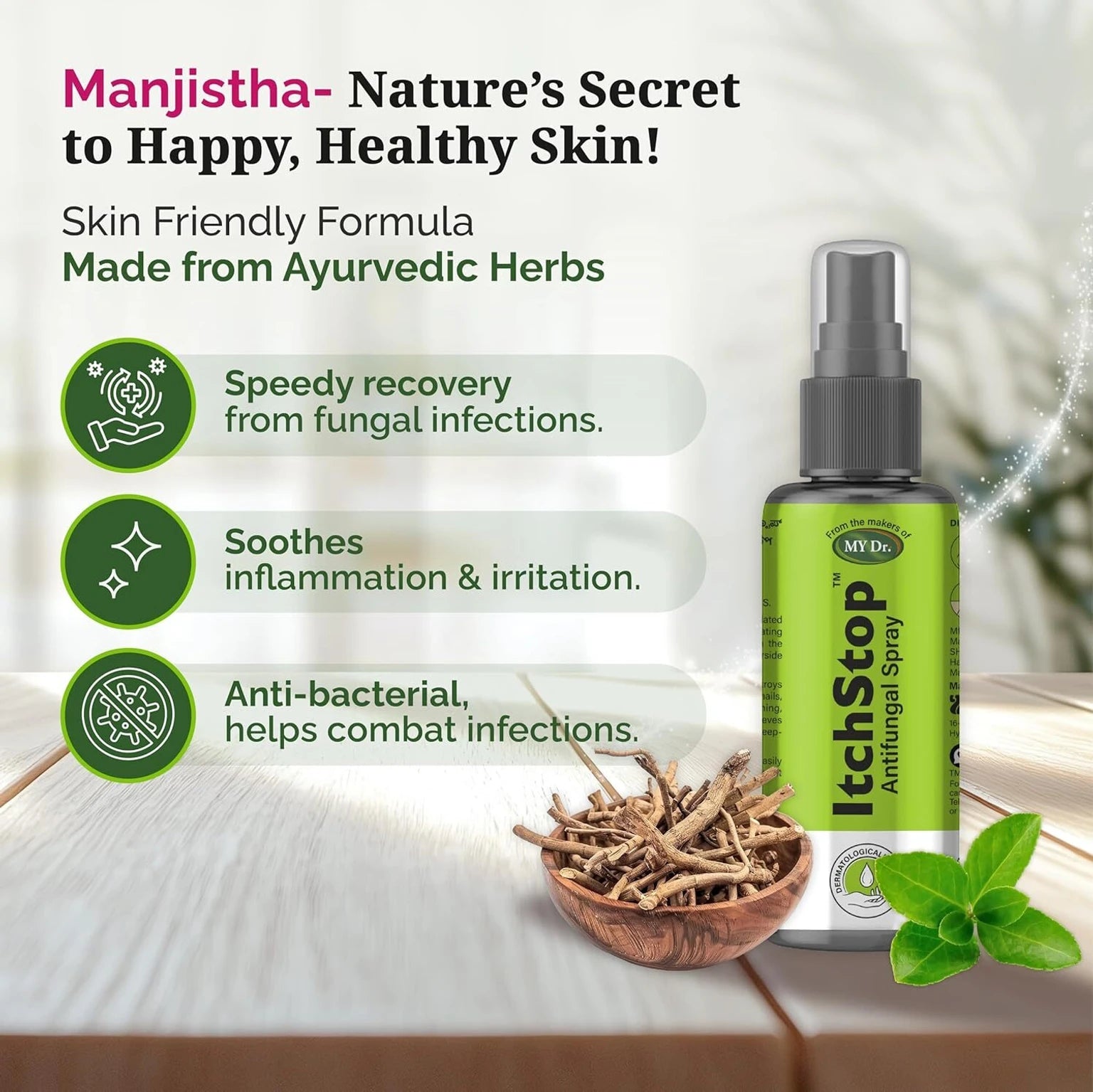 ItchStop Antifungal Spray | Fast-Drying Skin Care Spray for Itching, Ringworm, Jock Itch & Athlete's Foot | 35ml