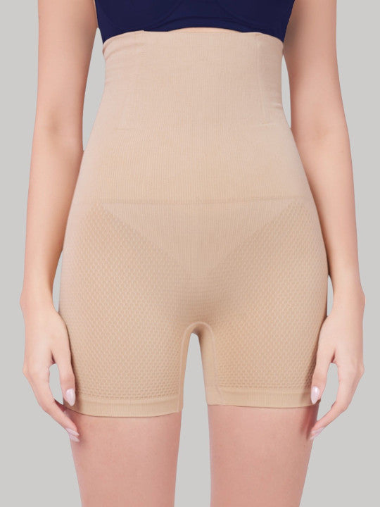 Women's High Waist Seamless Tummy Tucker Shapewear Shorts | Slimming Body Shaper | Waist & Hip Control Panty | Skin Color